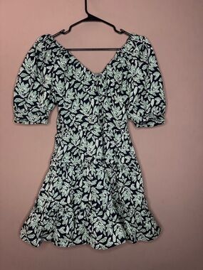 En Saison Arielle Leaf Fit & Flare Mini Dress